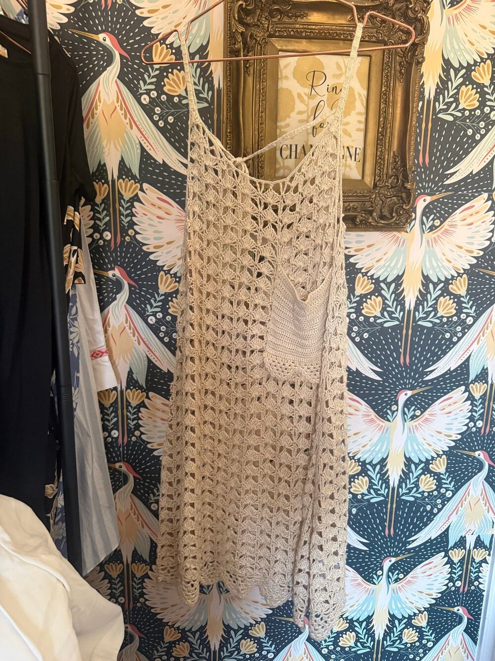 One Teaspoon NWT crochet coverup with tie back size 8